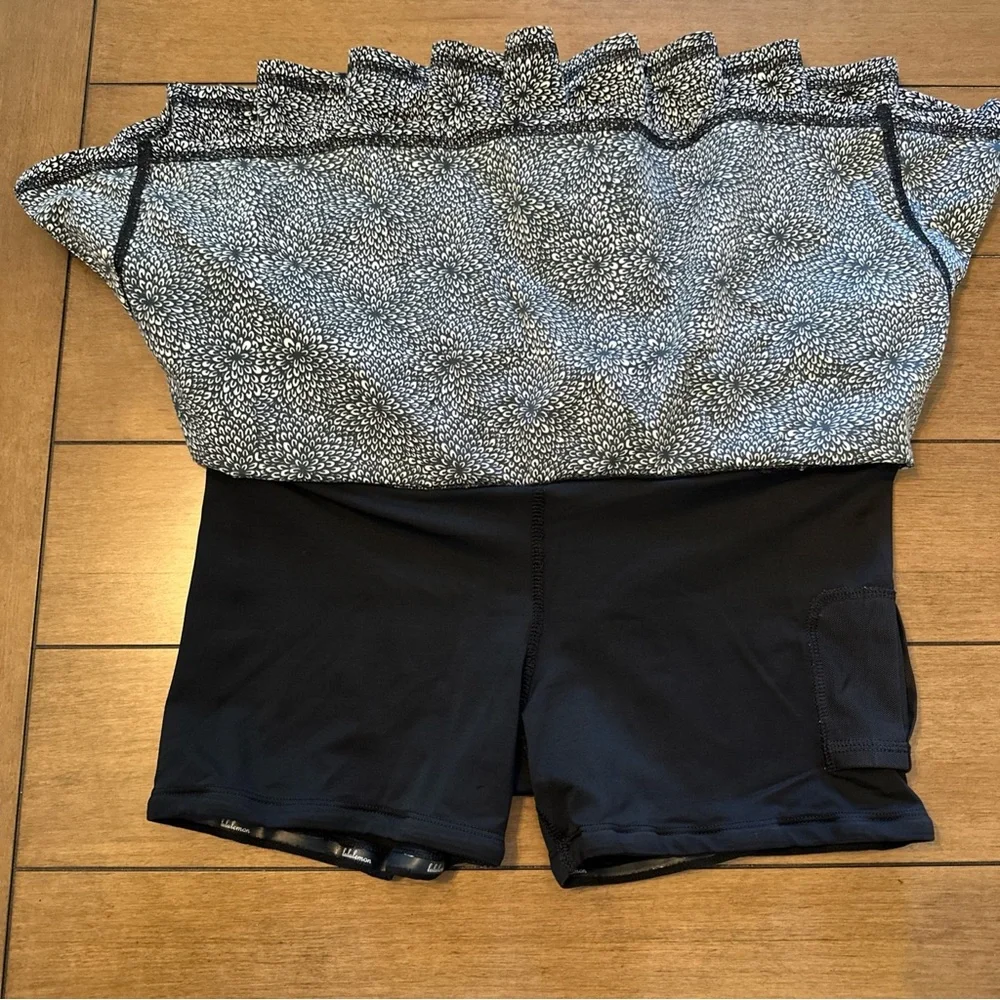 Lululemon Run: Womens 4 Pace Setter Skirt 4 way Stretch Plush Petal Black Ghost - Picture 7 of 11